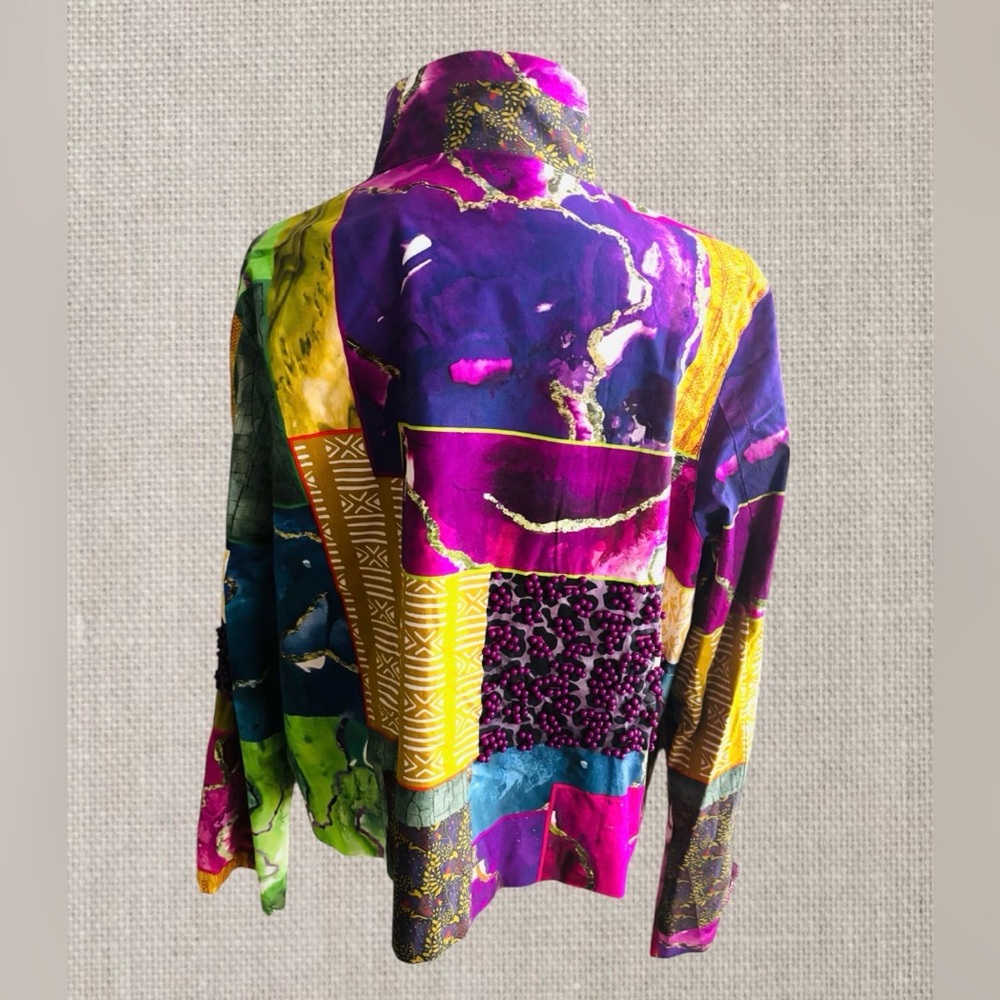 Sassy Jones Nina Safari Patchwork Beaded Blazer - Picture 2 of 5